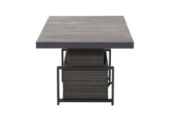 Outlet Corido Lifttisch, charcoal, Alu/Gardino®-Geflecht, 160 x 90 cm, höhenverstellbar Gartentische|Gartenlounge
