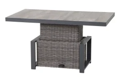 Sale Corido Lifttisch, charcoal, Alu/Gardino®-Geflecht, 130 x 75 cm, höhenverstellbar Gartentische|Gartenlounge
