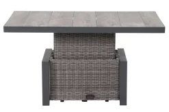 Sale Corido Lifttisch, charcoal, Alu/Gardino®-Geflecht, 130 x 75 cm, höhenverstellbar Gartentische|Gartenlounge