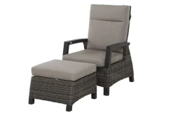 Best Corido Loungehocker, charcoal, Alu / Gardino®-Geflecht, 60x57x42 cm Polyrattan-Gartenmöbel|Gartenstühle & Gartensessel