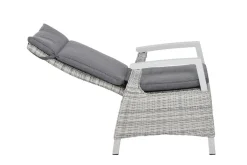 Best Corido/Sincro Garten-Essgruppe, ice grey/weiß grau, Alu/Gardino®-Geflecht/Keramik, Ausziehtisch 200/260x100 cm, 6 Diningsessel Polyrattan-Gartenmöbel|Garten-Essgruppen