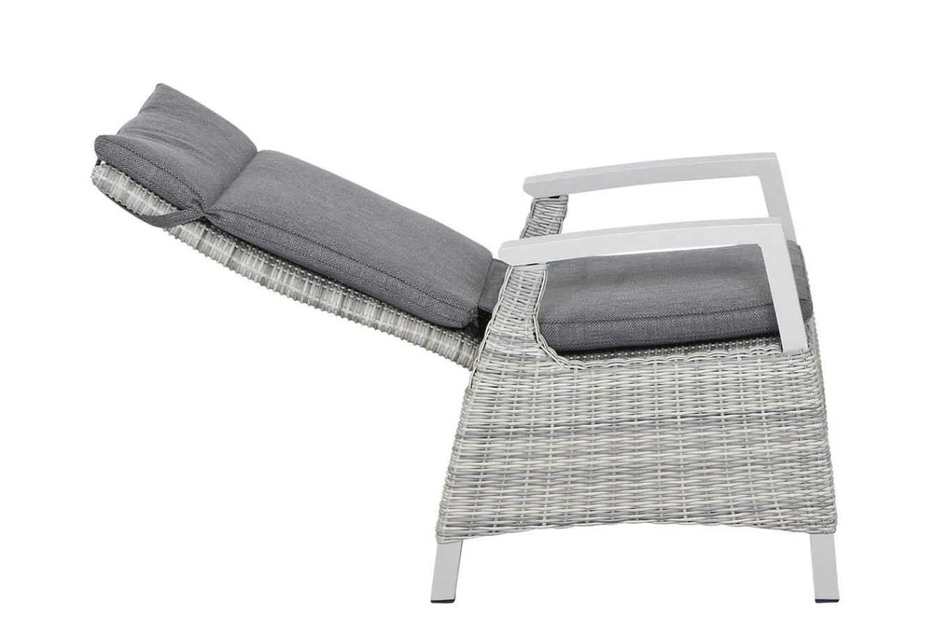 Hot Corido/Sincro Garten-Essgruppe, ice grey/weiß grau, Alu/Gardino®-Geflecht/Keramik, Ausziehtisch 200/260x100 cm, 8 Dining Move Sessel Polyrattan-Gartenmöbel|Garten-Essgruppen