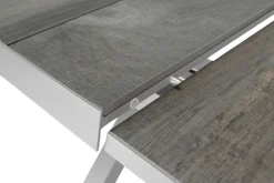 Hot Corido/Sincro Garten-Essgruppe, ice grey/weiß grau, Alu/Gardino®-Geflecht/Keramik, Ausziehtisch 200/260x100 cm, 8 Dining Move Sessel Polyrattan-Gartenmöbel|Garten-Essgruppen