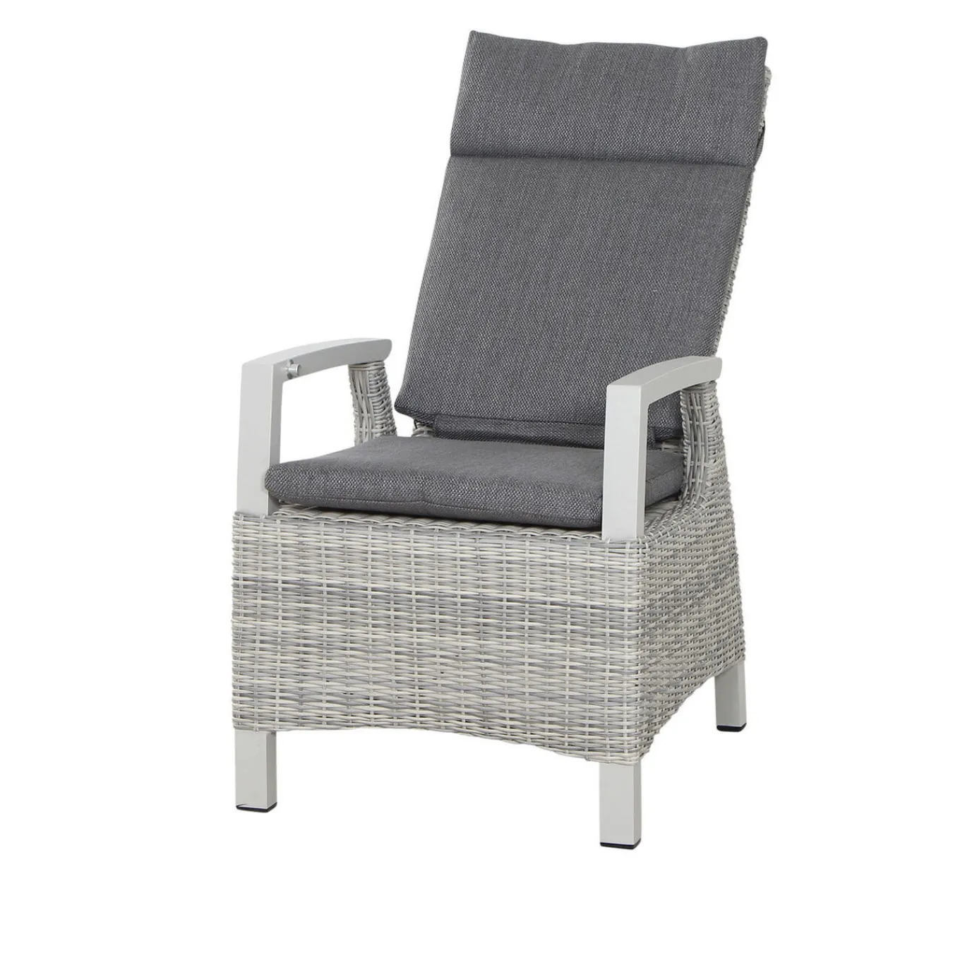 Hot Corido/Sincro Garten-Essgruppe, ice grey/weiß grau, Alu/Gardino®-Geflecht/Keramik, Ausziehtisch 200/260x100 cm, 8 Dining Move Sessel Polyrattan-Gartenmöbel|Garten-Essgruppen