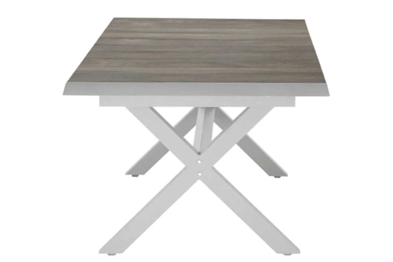 New Corido/Sincro Garten-Essgruppe, ice grey/weiß grau, Alu/Gardino®-Geflecht/Keramik, Ausziehtisch 200/260x100 cm, 4 Dining Move Sessel Polyrattan-Gartenmöbel|Garten-Essgruppen