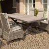 Hot Corido / Sincro Garten-Essgruppe, charcoal, Alu / Gardino®-Geflecht, 6 Diningsessel, Ausziehtisch 200/260 x 100 cm Polyrattan-Gartenmöbel|Garten-Essgruppen