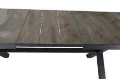Hot Corido / Sincro Garten-Essgruppe, charcoal, Alu / Gardino®-Geflecht, 6 Diningsessel, Ausziehtisch 200/260 x 100 cm Polyrattan-Gartenmöbel|Garten-Essgruppen