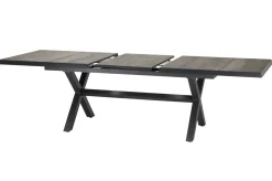 Hot Corido / Sincro Garten-Essgruppe, charcoal, Alu / Gardino®-Geflecht, 6 Diningsessel, Ausziehtisch 200/260 x 100 cm Polyrattan-Gartenmöbel|Garten-Essgruppen
