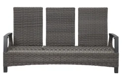Best Corido 3-Sitzer Sofa, charcoal, Alu / Gardino®-Geflecht, 206x87x103 cm, verstellb. Rückenlehnen Polyrattan-Gartenmöbel|Gartenlounge