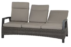 Best Corido 3-Sitzer Sofa, charcoal, Alu / Gardino®-Geflecht, 206x87x103 cm, verstellb. Rückenlehnen Polyrattan-Gartenmöbel|Gartenlounge