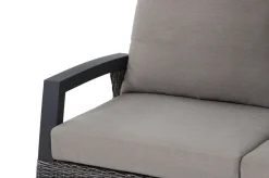 Best Corido 2-Sitzer Sofa, charcoal, Alu / Gardino®-Geflecht, 136x83x88 cm, Armlehne rechts Polyrattan-Gartenmöbel|Aluminium-Gartenmöbel