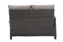 Best Corido 2-Sitzer Sofa, charcoal, Alu / Gardino®-Geflecht, 136x83x88 cm, Armlehne rechts Polyrattan-Gartenmöbel|Aluminium-Gartenmöbel