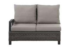 Best Corido 2-Sitzer Sofa, charcoal, Alu / Gardino®-Geflecht, 136x83x88 cm, Armlehne rechts Polyrattan-Gartenmöbel|Aluminium-Gartenmöbel