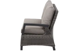 Corido 2-Sitzer Sofa, charcoal, Alu / Gardino®-Geflecht, 136x83x88 cm, Armlehne links Polyrattan-Gartenmöbel|Gartenlounge