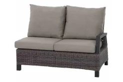 Corido 2-Sitzer Sofa, charcoal, Alu / Gardino®-Geflecht, 136x83x88 cm, Armlehne links Polyrattan-Gartenmöbel|Gartenlounge