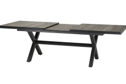 Hot Garten-Essgruppe, anthrazit/grün, Alu/Keramik/Rope-Geflecht, ausziehbarer Tisch 200/260 x 100 cm, 6 Diningsessel Garten-Essgruppen