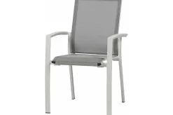Clearance Garten-Essgruppe, grau/weiß, Alu/Akazienholz, Tisch 200 x 100 cm, 6 Dining Sessel Garten-Essgruppen
