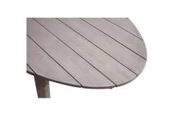 Clearance Garten-Essgruppe, grau/weiß, Alu/Akazienholz, Tisch 200 x 100 cm, 6 Dining Sessel Garten-Essgruppen