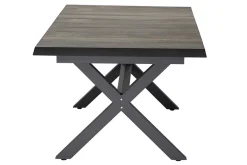 Hot Garten-Essgruppe, anthrazit/natur-grau, Alu/Keramik/Polyrattan, ausziehbare Tischplatte 200/260 x 100 cm, 6 Diningsessel Garten-Essgruppen