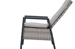 Hot Garten-Essgruppe, anthrazit/natur-grau, Alu/Keramik/Polyrattan, ausziehbare Tischplatte 200/260 x 100 cm, 6 Diningsessel Garten-Essgruppen