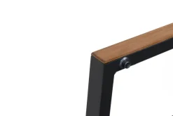 Garten-Essgruppe, matt anthrazit/grau/Teak, Alu/Glas/Textil, 180/240 x 100 cm, ausziehbar Garten-Essgruppen