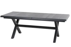 New Messina/Corido Garten-Essgruppe, anthrazit, Alu/Geflecht/Keramik, 200-260 x 100 cm, inkl. 6 Diningsessel Garten-Essgruppen|Aluminium-Gartenmöbel