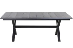 Clearance Messina/Corido Garten-Essgruppe, anthrazit/grau, Alu/Gardino®-Geflecht/Keramik, 200-260 x 100 cm, inkl. 6 Diningsessel Garten-Essgruppen|Aluminium-Gartenmöbel