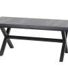 Outlet Messina Garten-Essgruppe mit 6 Klappstühlen, anthrazit/grau, Alu/Textilene, Ausziehtisch mit Keramikplatte 200/260 x 100 cm Garten-Essgruppen|Aluminium-Gartenmöbel