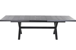 Outlet Messina/Velia Garten-Essgruppe, anthrazit/grau, Alu/Textilgewebe/Keramik, 200-260x100 cm, inkl. 6 Diningsessel, stufenlos verstellbar Garten-Essgruppen