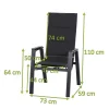 Online Milano Move Stapelsessel, anthrazit matt, Alu/Ranotex, 59 x 73 x 110 cm, stufenlos verstellbar Gartenstühle & Gartensessel