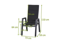 Online Milano Move Stapelsessel, anthrazit matt, Alu/Ranotex, 59 x 73 x 110 cm, stufenlos verstellbar Gartenstühle & Gartensessel