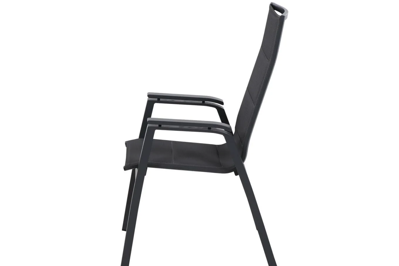 Online Milano Sessel, anthrazit matt, Aluminium pulverbeschichtet/Ranotex, 59 x 69 x 105 cm, stapelbar Gartenstühle & Gartensessel
