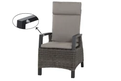 Sale Miros/Corido Garten-Essgruppe, anthrazit, Aluminium/Glas/Gardino®-Geflecht, Ausziehtisch 180/240x90 cm, 8 Sessel Aluminium-Gartenmöbel