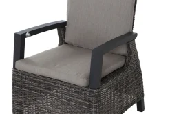 Sale Miros/Corido Garten-Essgruppe, anthrazit, Aluminium/Glas/Gardino®-Geflecht, Ausziehtisch 180/240x90 cm, 8 Sessel Aluminium-Gartenmöbel