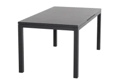 Outlet Miros/Milano Garten-Essgruppe, Anthrazit, Alu/Ranotex-Gewebe, Ausziehtisch 180/240 x 90 cm, 8 Stapelsessel Aluminium-Gartenmöbel