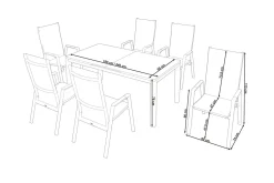 Sale Miros/Savona Move Garten-Essgruppe, Anthrazit, Alu/Textilene, Ausziehtisch 180/240x90 cm, 6 Stapelsessel Garten-Essgruppen|Aluminium-Gartenmöbel