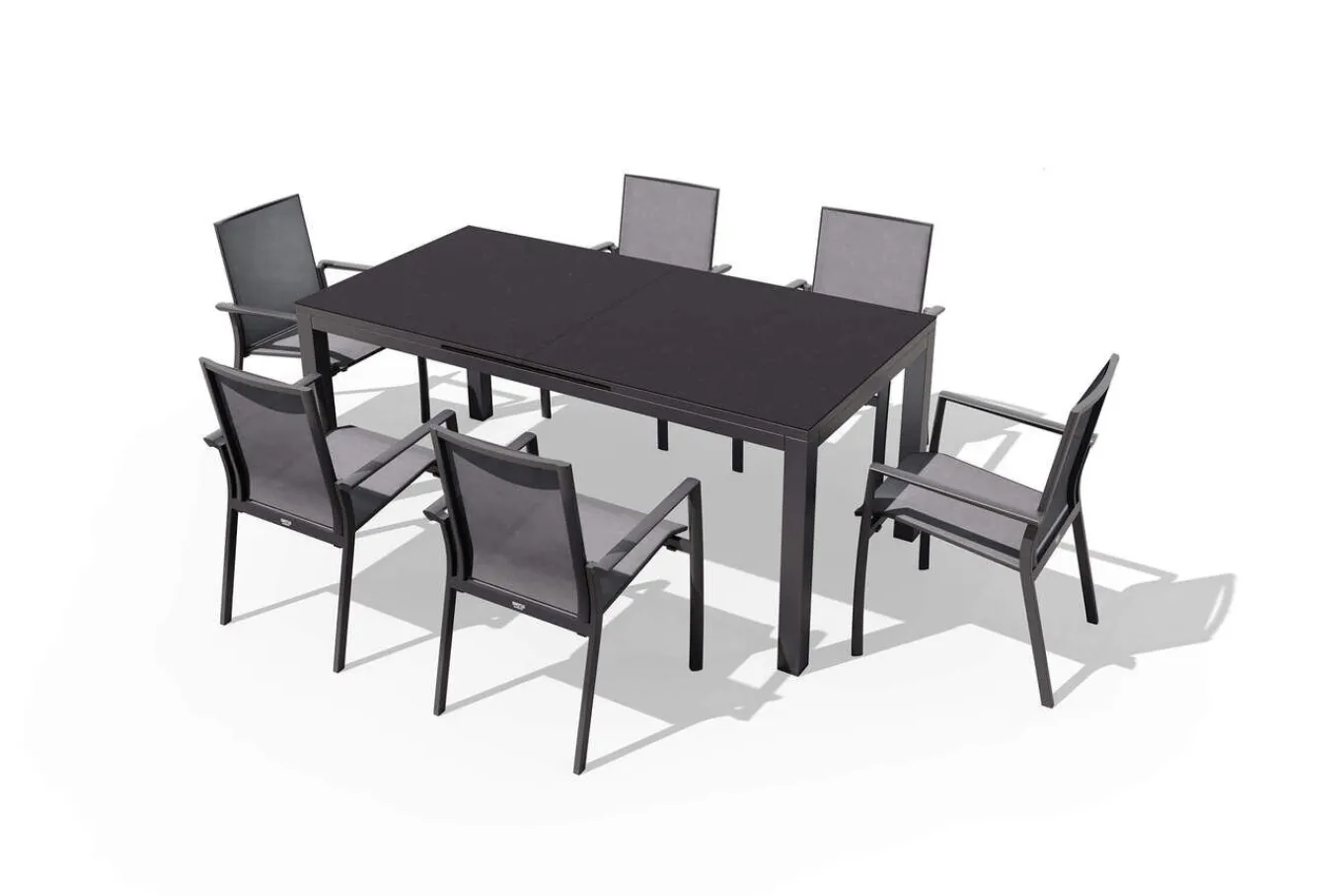 Clearance Miros/Velia Garten-Essgruppe, anthrazit, Aluminium, 180/240 x 90 cm, ausziehbar, witterungsbeständig Garten-Essgruppen|Aluminium-Gartenmöbel