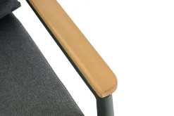 Best Roma Gartenlounge, grau, Aluminium & Teakholz FSC, 85x205 cm, Pflegeleicht & Witterungsbeständig Gartenlounge|Aluminium-Gartenmöbel
