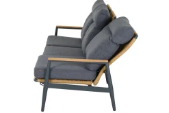 Best Roma Gartenlounge, grau, Aluminium & Teakholz FSC, 85x205 cm, Pflegeleicht & Witterungsbeständig Gartenlounge|Aluminium-Gartenmöbel
