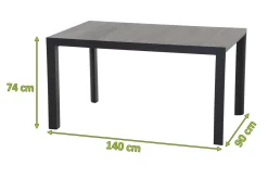 New Silva Esstisch, anthrazit/grau, Alu/Keramik, 140x90 cm Gartentische