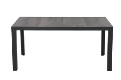 Silva Garten-Essgruppe mit 6 Klappstühlen, anthrazit/grau, Alu/Textilene, Esstisch mit Keramikplatte 160 x 90 cm Garten-Essgruppen|Aluminium-Gartenmöbel