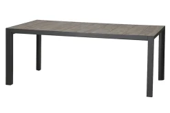 New Silva/Valencia Garten-Essgruppe, anthrazit/grau, Alu/Textilgewebe/Keramik, 183 x 100cm, inkl. 6 Diningsessel, stufenlos verstellbar Garten-Essgruppen|Aluminium-Gartenmöbel