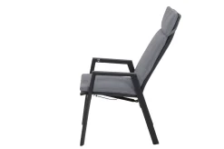 Outlet Silva/Valencia Garten-Essgruppe, anthrazit/grau, Alu/Textilgewebe/Keramik, 160 x 90cm, inkl. 6 Diningsessel, stufenlos verstellbar Garten-Essgruppen