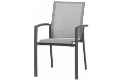 New Silva/Velia Garten-Essgruppe, anthrazit/grau, Alu/Ranotex®-Gewebe/Keramik, 160 x 90cm, inkl. 6 Diningsessel Garten-Essgruppen