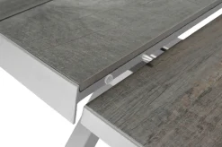 Best Sincro Ausziehtisch, matt weiß-grau/washed grey, Alu/Keramik, 200/260x100 cm, synchroner Auszugsmechanismus Gartentische|Aluminium-Gartenmöbel