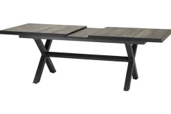 Hot Sincro Ausziehtisch, anthrazit/natur-grau, Alu/Keramik, 200/260 x 100 cm Gartentische