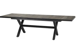 Hot Sincro Ausziehtisch, anthrazit/natur-grau, Alu/Keramik, 200/260 x 100 cm Gartentische