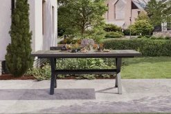 Hot Sincro Ausziehtisch, anthrazit/natur-grau, Alu/Keramik, 200/260 x 100 cm Gartentische