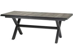 Sale Sincro/Corido Garten-Essgruppe, anthrazit/grau, Alu/Geflecht/Keramik, 200/260 x 100 cm, inkl. 8 Diningsessel Garten-Essgruppen