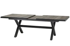 Sale Sincro/Corido Garten-Essgruppe, anthrazit/grau, Alu/Geflecht/Keramik, 200/260 x 100 cm, inkl. 8 Diningsessel Garten-Essgruppen